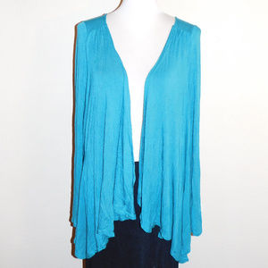 1X Soft Surroundings Blue Stretch Cardigan EUC